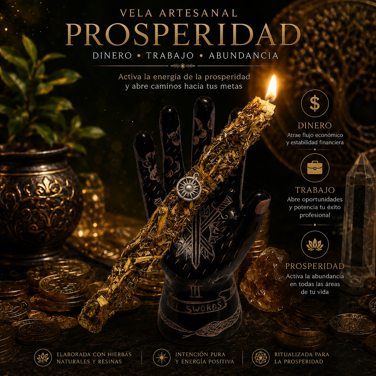 Vela de Enfoque Psicológico: Activación de la Prosperidad